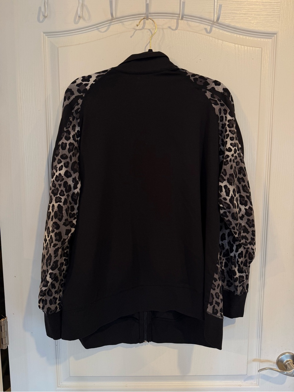 Lane Bryant black gray leopard full-zip track athletic active jacket plus 18-20 - Picture 3 of 6